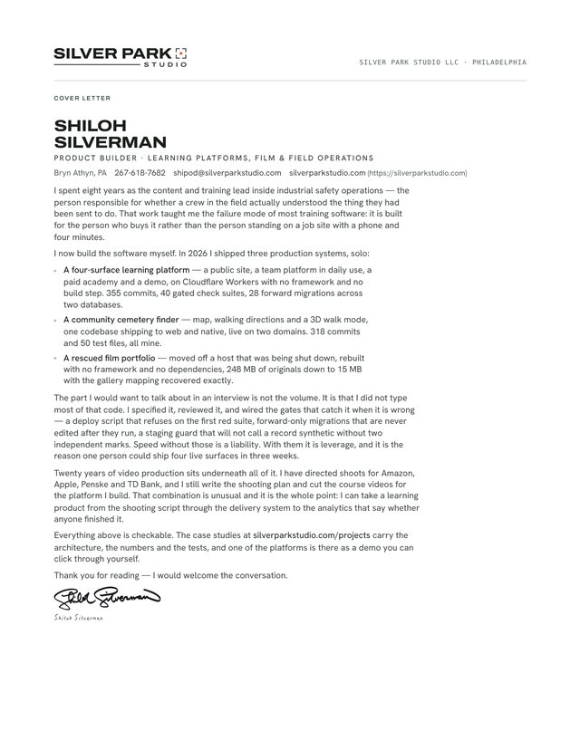 Cover letter